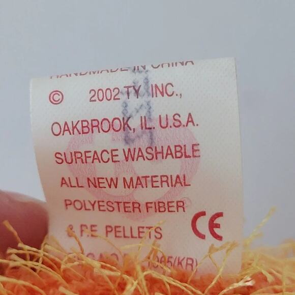 TY Beanie Baby Pappa 2002 Orange Plush Teddy Bear Fathers Day Retired - Picture 6 of 6